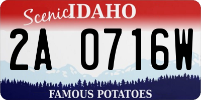 ID license plate 2A0716W