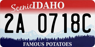 ID license plate 2A0718C
