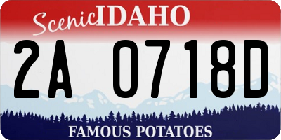 ID license plate 2A0718D