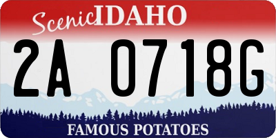 ID license plate 2A0718G