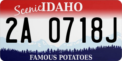 ID license plate 2A0718J