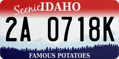 ID license plate 2A0718K