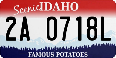 ID license plate 2A0718L