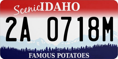 ID license plate 2A0718M