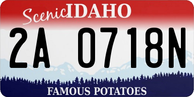ID license plate 2A0718N