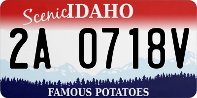 ID license plate 2A0718V