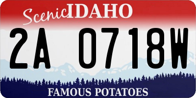 ID license plate 2A0718W