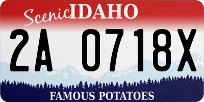 ID license plate 2A0718X