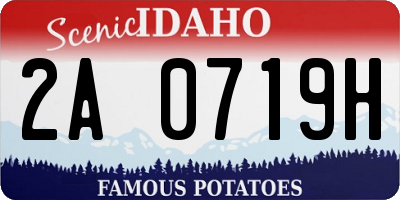 ID license plate 2A0719H