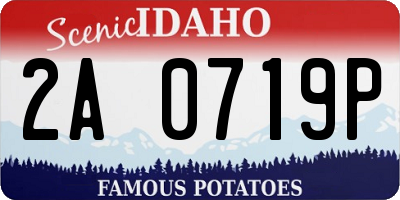 ID license plate 2A0719P