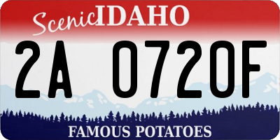 ID license plate 2A0720F