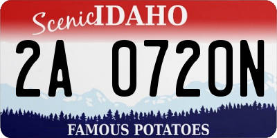 ID license plate 2A0720N