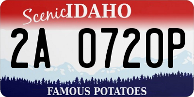 ID license plate 2A0720P