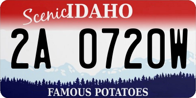 ID license plate 2A0720W