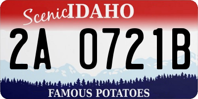 ID license plate 2A0721B