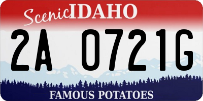 ID license plate 2A0721G