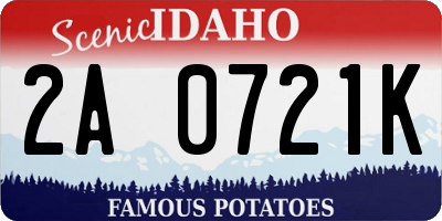 ID license plate 2A0721K
