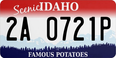 ID license plate 2A0721P