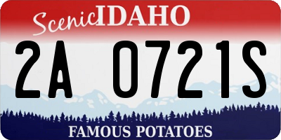 ID license plate 2A0721S