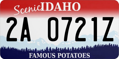 ID license plate 2A0721Z