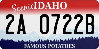 ID license plate 2A0722B
