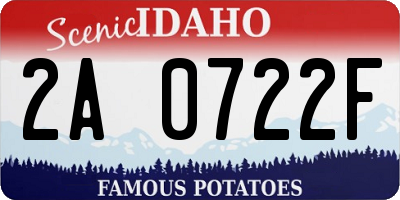 ID license plate 2A0722F