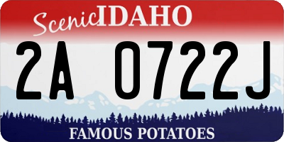 ID license plate 2A0722J