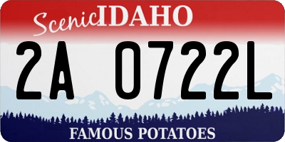 ID license plate 2A0722L