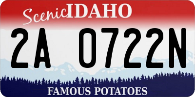 ID license plate 2A0722N