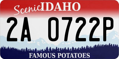 ID license plate 2A0722P