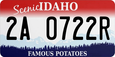 ID license plate 2A0722R