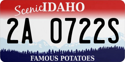 ID license plate 2A0722S