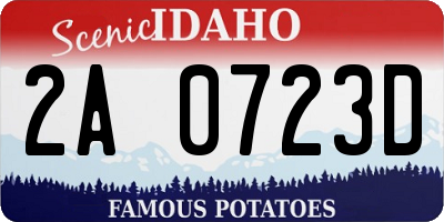 ID license plate 2A0723D