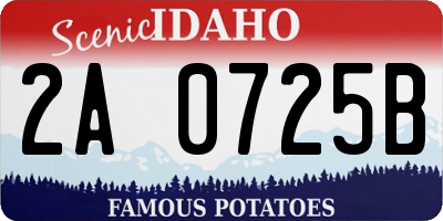 ID license plate 2A0725B