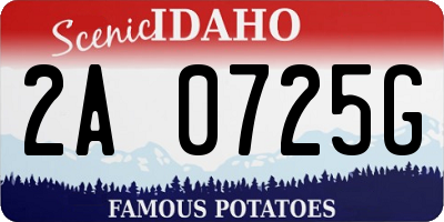ID license plate 2A0725G