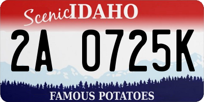 ID license plate 2A0725K