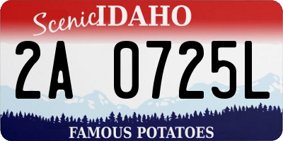 ID license plate 2A0725L
