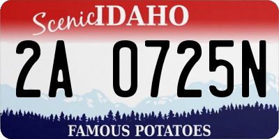 ID license plate 2A0725N