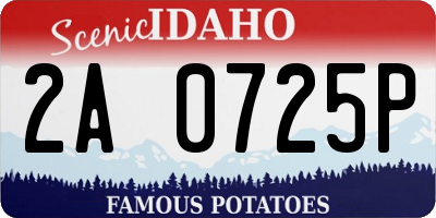 ID license plate 2A0725P