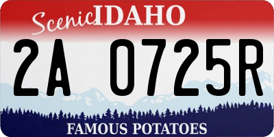 ID license plate 2A0725R