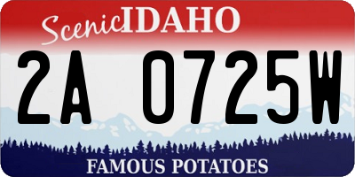 ID license plate 2A0725W