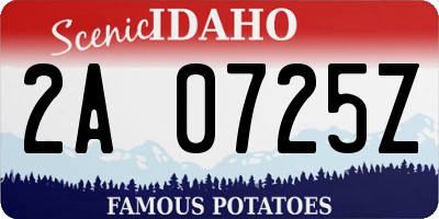 ID license plate 2A0725Z