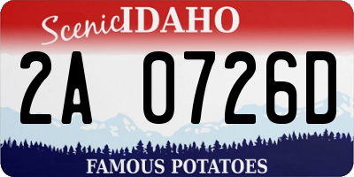 ID license plate 2A0726D