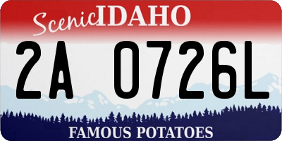 ID license plate 2A0726L
