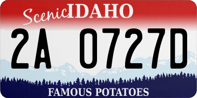 ID license plate 2A0727D