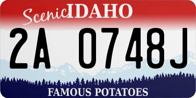 ID license plate 2A0748J