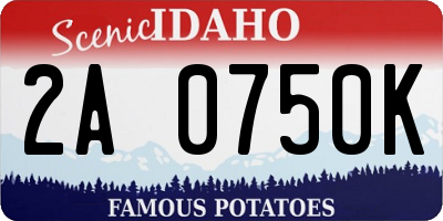 ID license plate 2A0750K