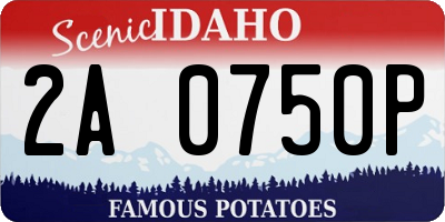 ID license plate 2A0750P