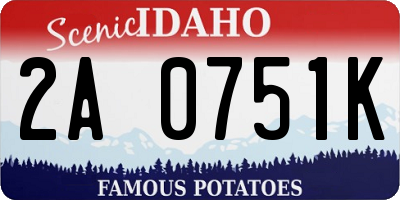 ID license plate 2A0751K