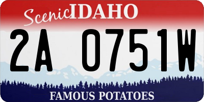 ID license plate 2A0751W